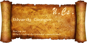 Udvardy Csongor névjegykártya